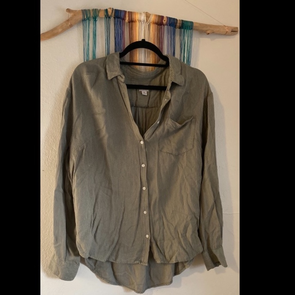 Striped Loose Button Up